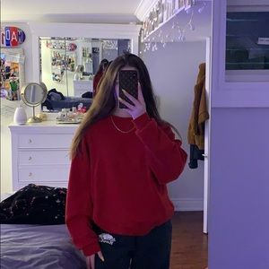 Oversized Red Crewneck